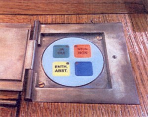 Apparat des Grauens: Die neue ständerätliche Abstimmungsanlage. Bild: Sekretariat des Ständerates