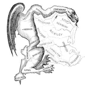 Der «Gerrymander»: Satirische Karikatur aus dem Jahr 1812 Bild: Wikipedia
